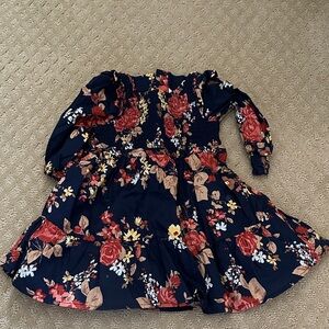Janie and Jack - Floral Long Sleeve Kids Dress (12-18 M)